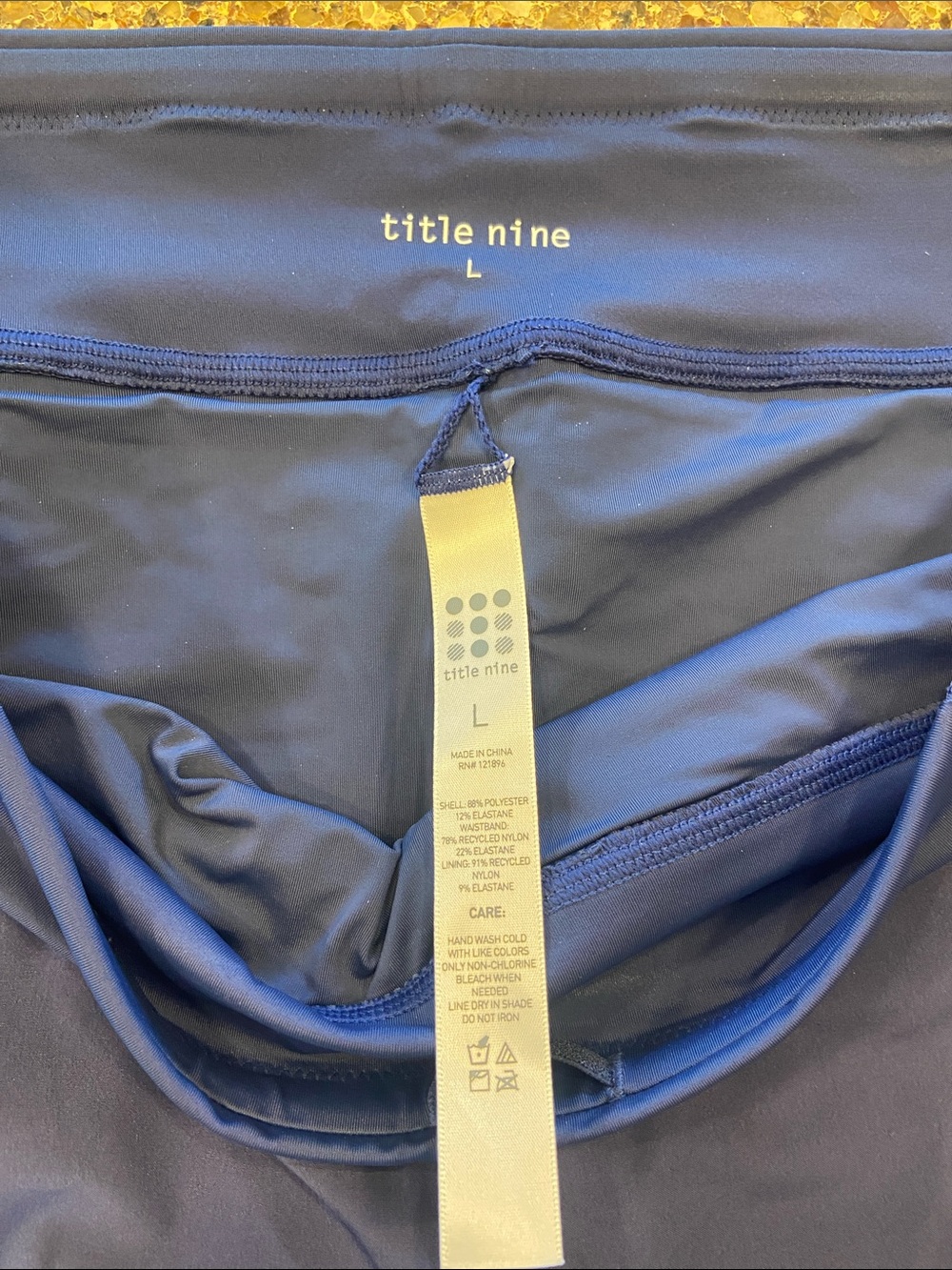 title nine size L Women's Blue Wahine swim Shorts built in underwear NWOT - Picture 3 of 4